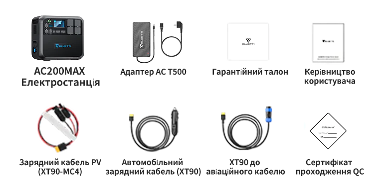 Електростанція портативна розширювальна BLUETTI AC200MAX | 2200 Вт/2048 Вт·год AC200MAX фото