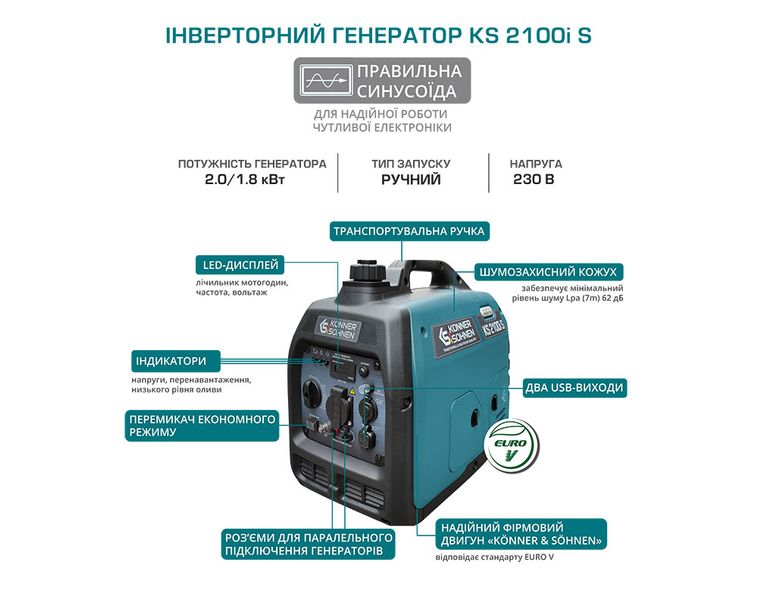 Інверторний генератор KS 2100i S KS 2100i S фото