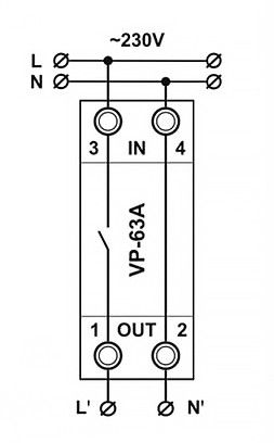 Реле напряжения Vp-63A M2W DT 63 M2W фото