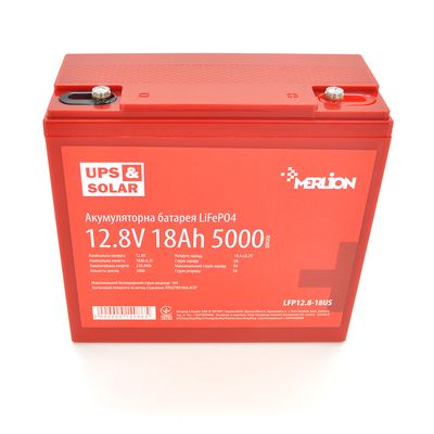 Літій-залізо-фосфатний акумулятор Merlion LiFePO4 12.8V 18AH (4S3P/BMS-20A), (181x77x168) for UPS, до 5000 циклів 14086 фото